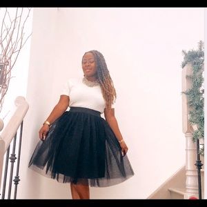 NWT Black Tulle Party Skirt Sz L